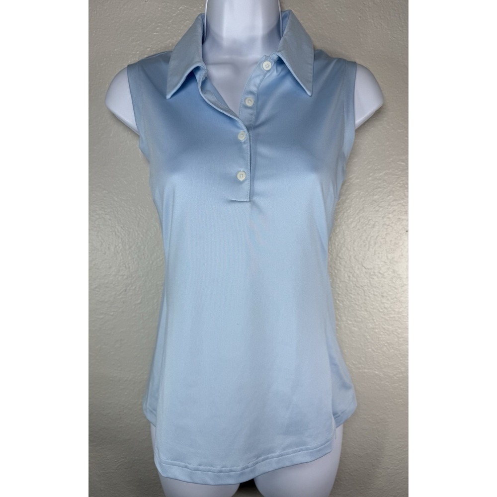 Adidas Climalite Golf Shirt Sleeveless Womens Size Small Blue Top